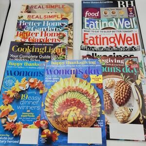 Lot of 13 Thanksgiving & Fall Theme Magazines: Food Network, Real Simple, BH&G